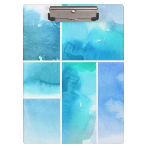 Set of watercolor abstract hand painted 2 clipboard