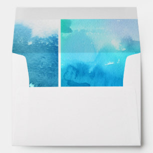 Set of watercolor abstract hand painted 2 envelopes