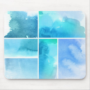 Set of watercolor abstract hand painted 2 mouse mat
