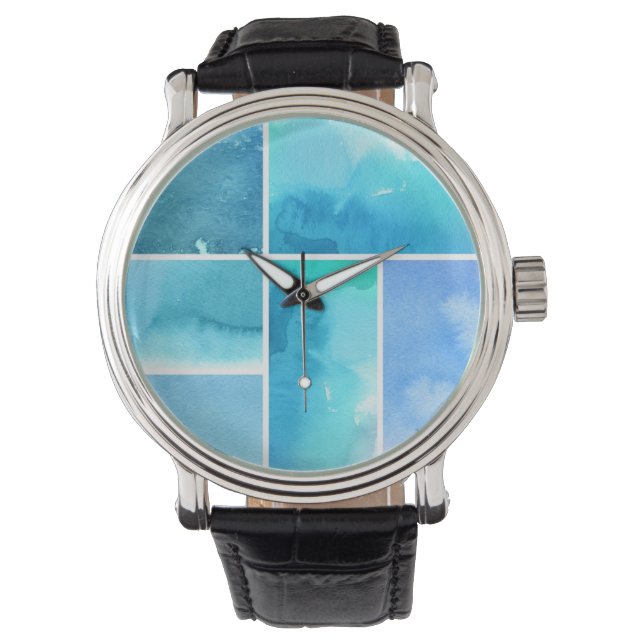 Set of watercolor abstract hand painted 2 watch (Front)