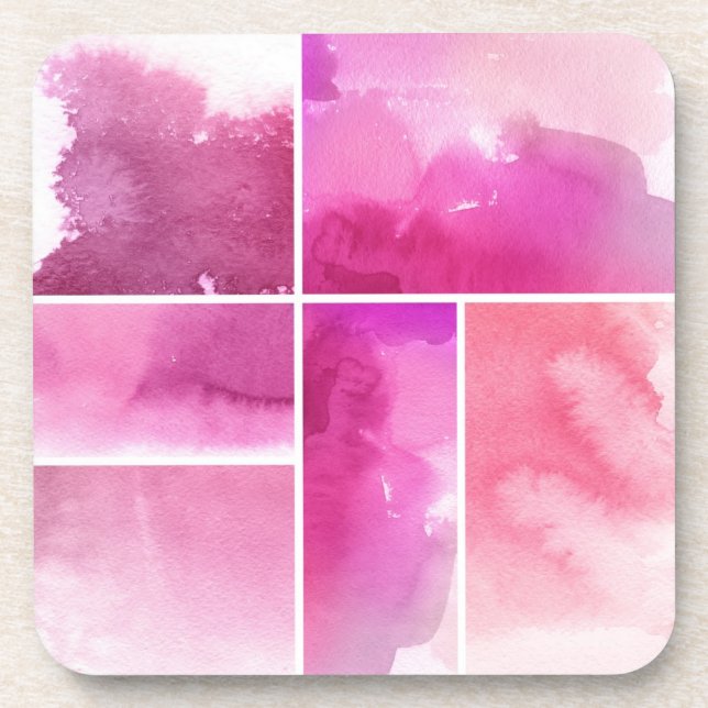 Set of watercolor abstract hand painted 3 coaster (Front)