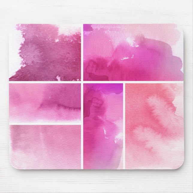Set of watercolor abstract hand painted 3 mouse mat (Front)