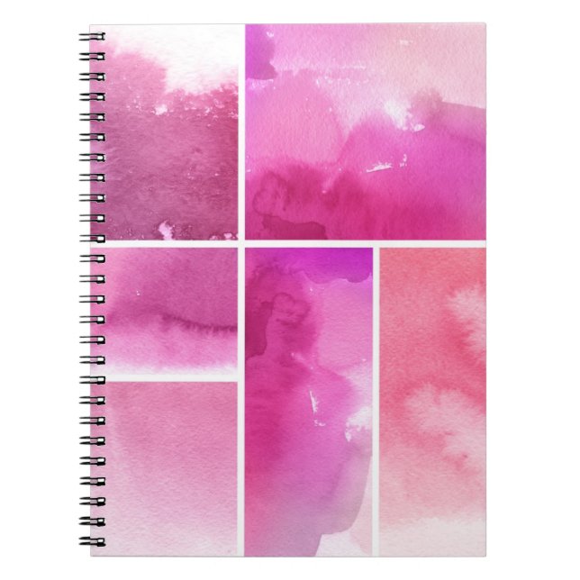 Set of watercolor abstract hand painted 3 notebook (Front)