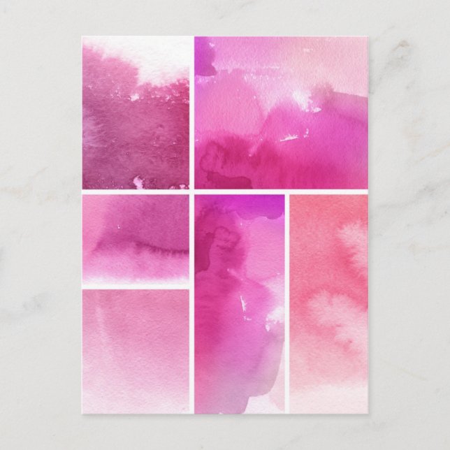 Set of watercolor abstract hand painted 3 postcard (Front)