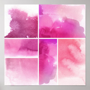Set of watercolor abstract hand painted 3 poster