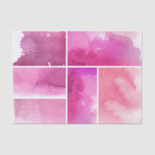 Set of watercolor abstract hand painted 3 tissue paper
