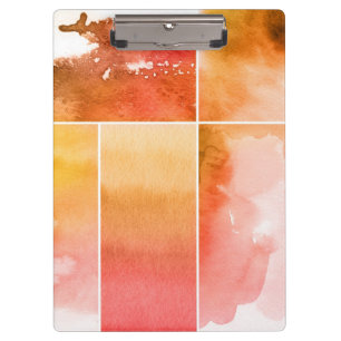 Set of watercolor abstract hand painted 4 clipboard