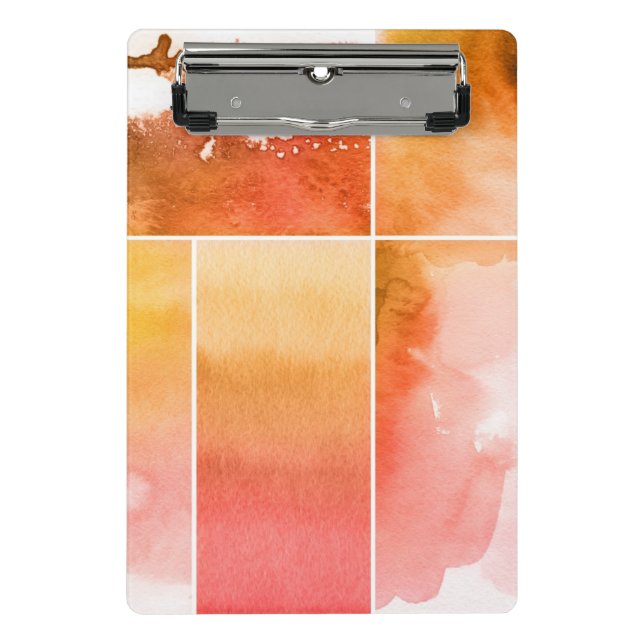 Set of watercolor abstract hand painted 4 mini clipboard (Front)