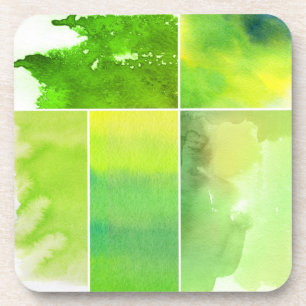Set of watercolor abstract hand painted coaster