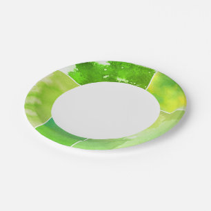 Set of watercolor abstract hand painted paper plate