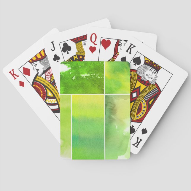 Set of watercolor abstract hand painted playing cards (Back)