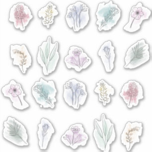 Set of watercolor bouquets sticker