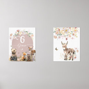 Set of Woodland Animal Portret Nursery