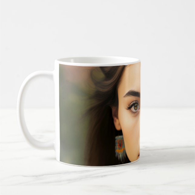 Set Of Young Beautiful Native American Women Coffee Mug (Left)