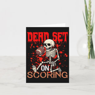 Set On Scoring Skeleton Football Player Halloween  Card