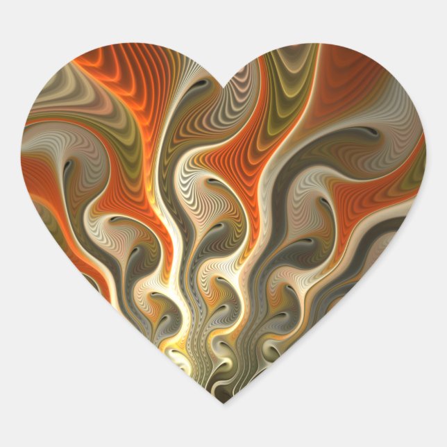 Set Phasers Abstract Fire Heart Sticker (Front)