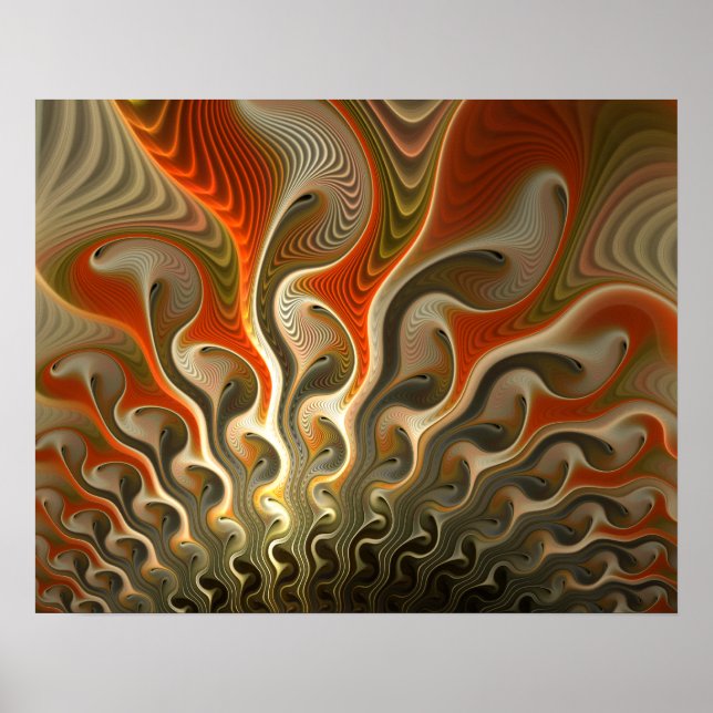 Set Phasers Orange Abstract Flames Poster (Front)