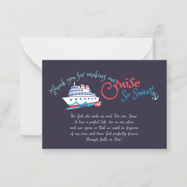 Set Sail Cruise Thanks to Crew Card (Front)