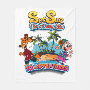 Set Sail for Funny Tale adventure island Blankets 