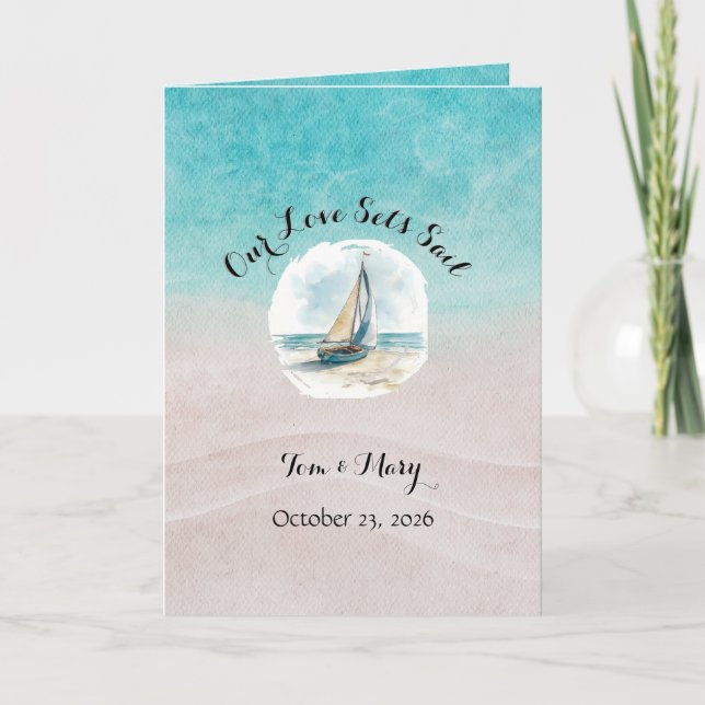 Set Sail Wedding Program Programme (Front)