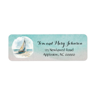 Set Sail Wedding Return Address Label  