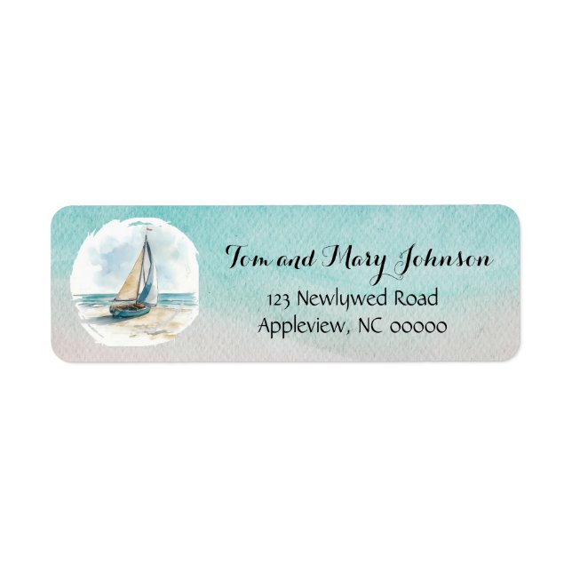 Set Sail Wedding Return Address Label   (Front)