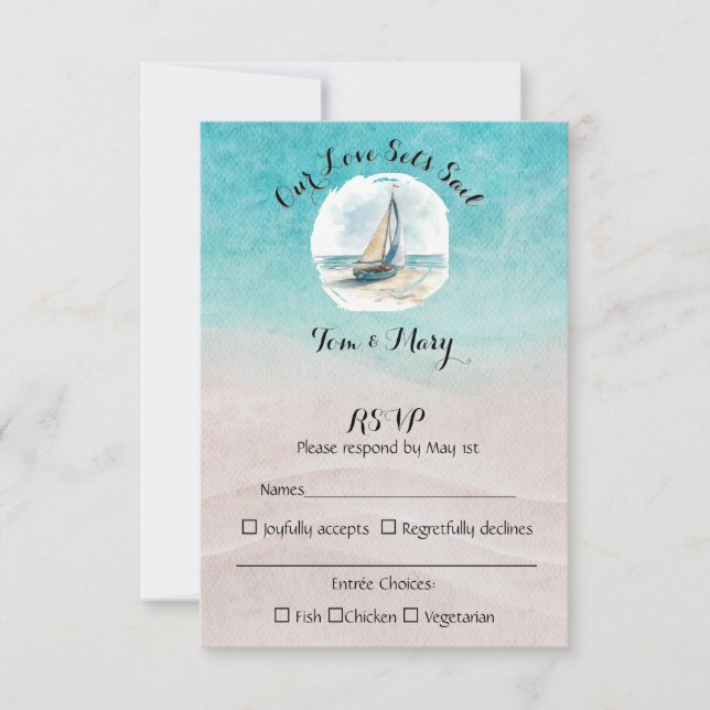 Set Sail Wedding RSVP  (Front)