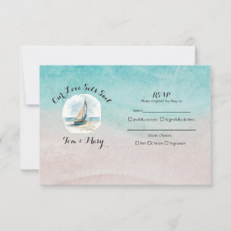 Set Sail Wedding RSVP  Card