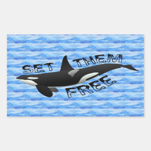 "Set them free" orca Rectangular Sticker