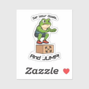 Set Your Goals And Jump - Funny Gym Male Frog,