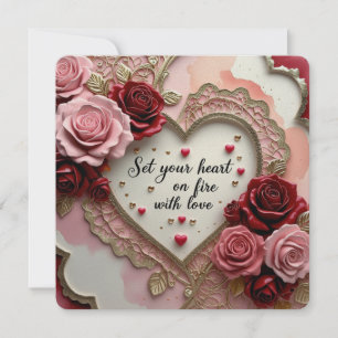 Set your heart on fire with love valentine cards