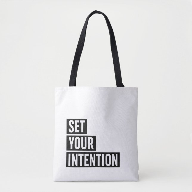Set Your Intention Typography Tote Bag (Front)