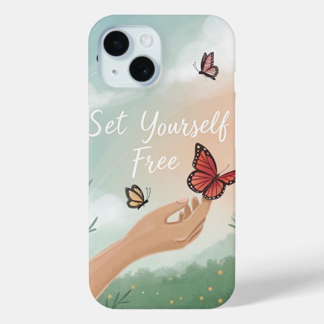 “Set Yourself Free – Butterfly Release Art” Case-Mate iPhone Case (Back)