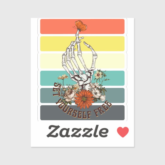 Set Yourself Free - Skeleton Flowers Butterfly (Sheet)