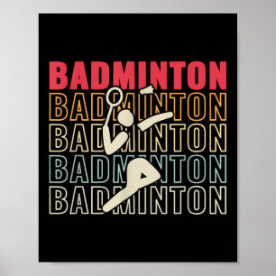 Setback Game Shuttle Sport Badminton Retro For Men Poster