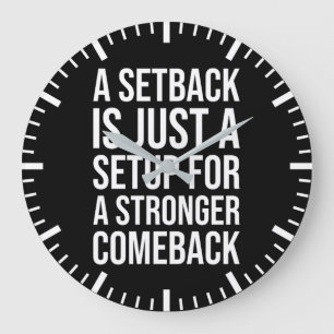 Setback vs Comeback - Success Motivational Large Clock