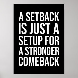 Setback vs Comeback - Success Motivational Poster