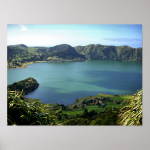 Sete Cidades Lagoon in S. Miguel, Azores Poster