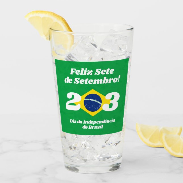 Sete de Setembro Independence Day Brazil Flag Glass (Front Ice)