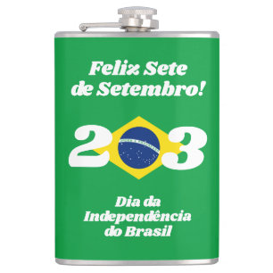 Sete de Setembro Independence Day Brazil Flag Hip Flask