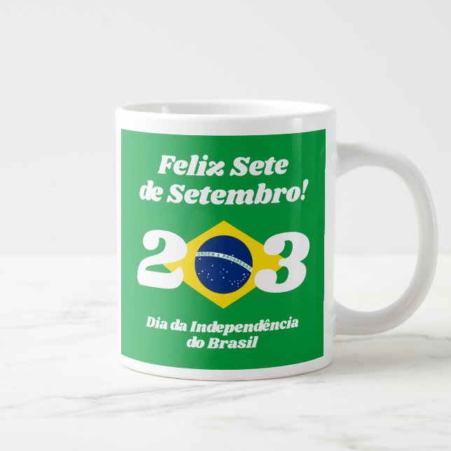 Sete de Setembro Independence Day Brazil Flag Large Coffee Mug (Right)