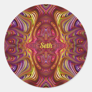 SETH ~ Multicoloured Fractal Design ~  Classic Round Sticker