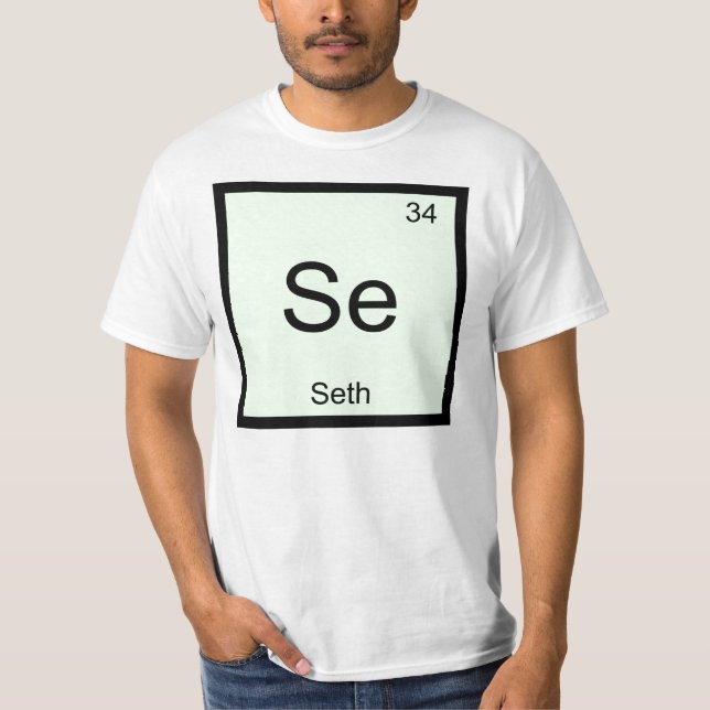 Seth Name Chemistry Element Periodic Table T-Shirt (Front)