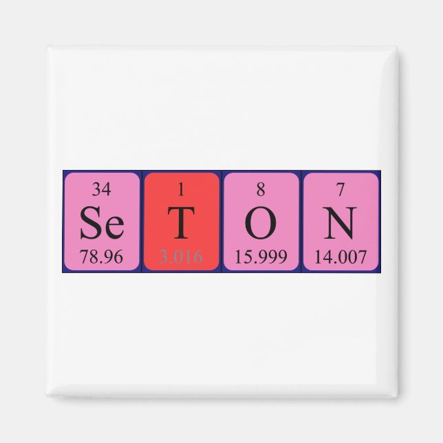 Seton periodic table name magnet (Front)