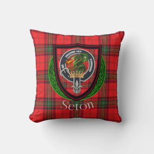 Seton Scottish Clan Tartan & Crest Cushion