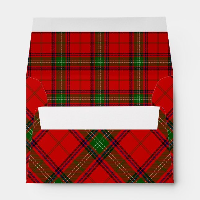 Seton tartan red green plaid envelope (Back (Bottom))
