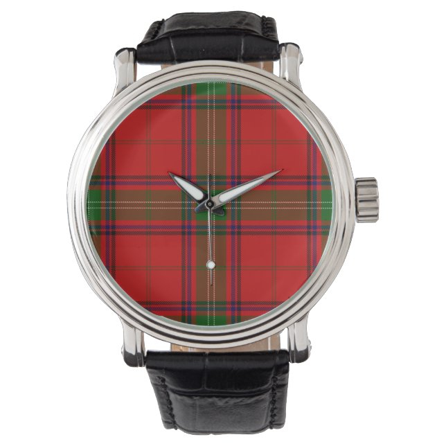 Seton tartan red green plaid watch (Front)