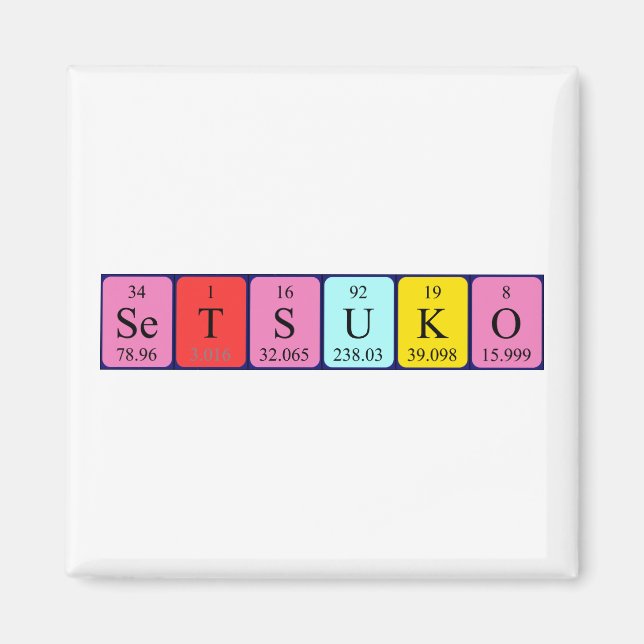 Setsuko periodic table name magnet (Front)