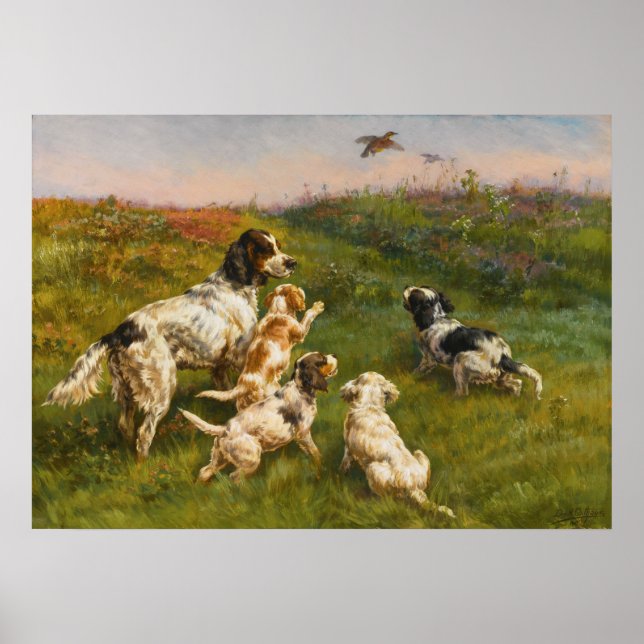 Setter and Pups by Edmund Henry Osthaus Poster (Front)