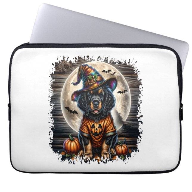 Setter Dog Halloween Square Laptop Sleeve (Front)